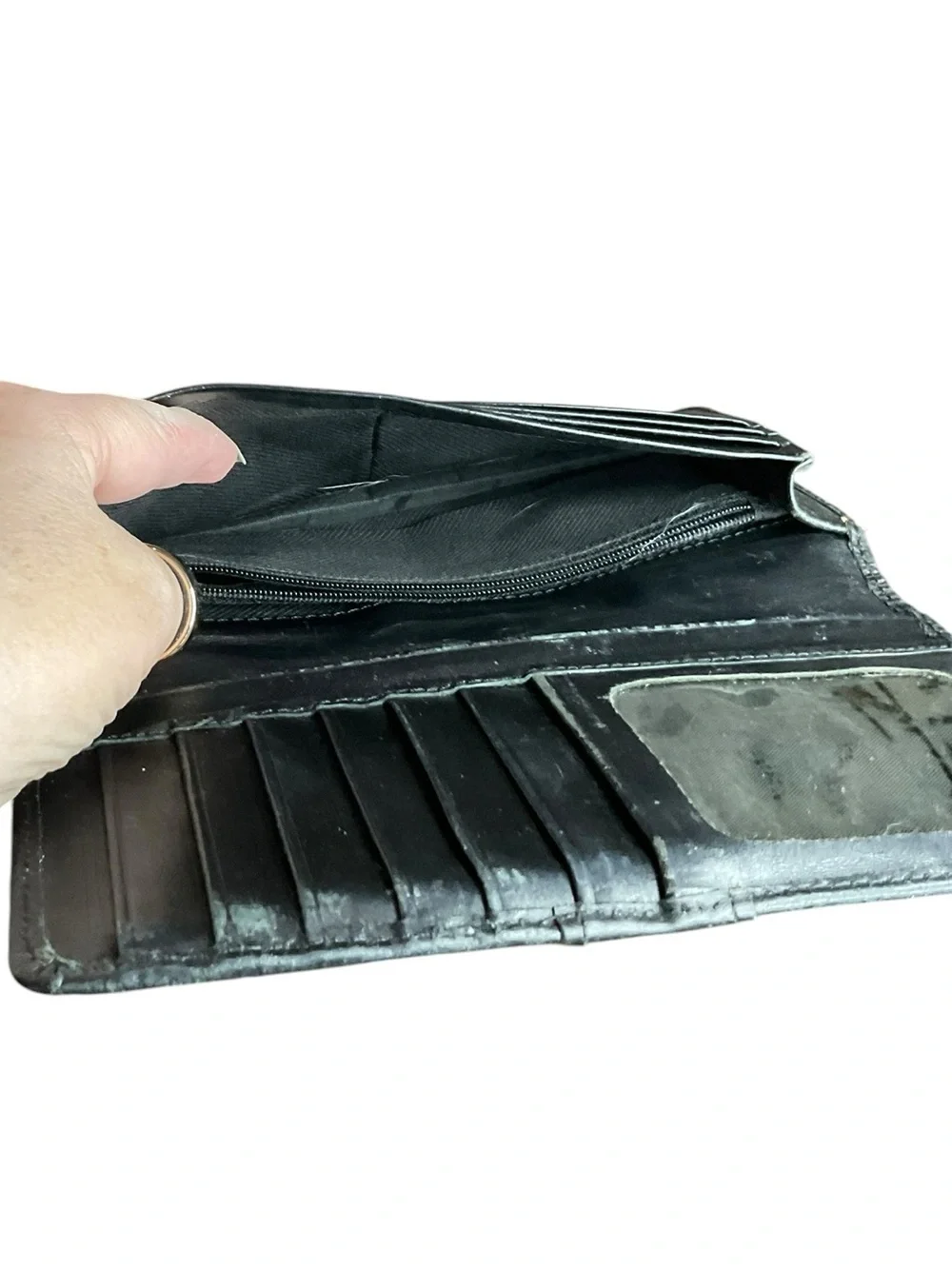 Coach Black Embossed Signature Leather Wallet